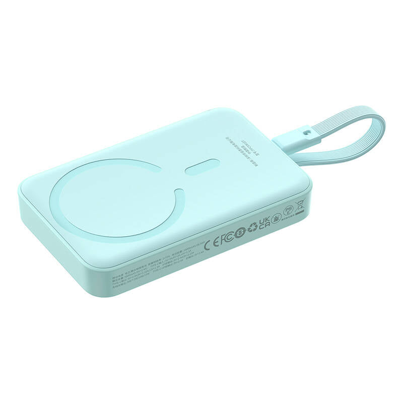 Spoljna bežična baterija Baseus Magnetic Mini, 10000mAh, 30W, PD + FQI, 1 x Lightning - 1 x QI - 1 x USB-C, Plava P1002210B333-00