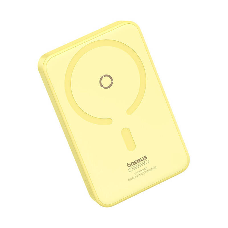 Spoljna Bežična Baterija Baseus MagPro PPCXZ05, 5000mAh, 20W, PD + FQI, 1 x QI - 1 x USB-C, Žuta P10064101Y23-00