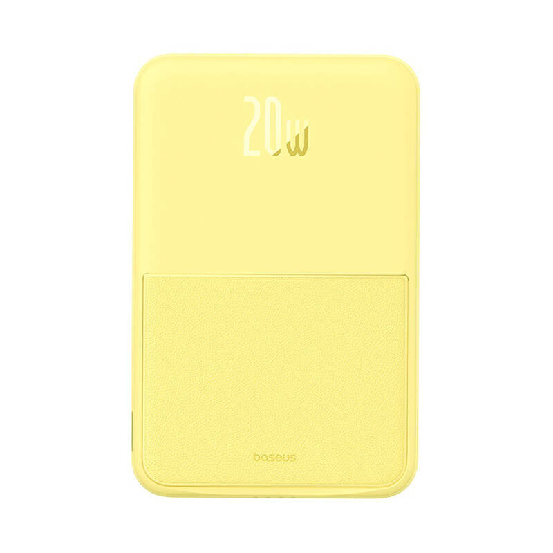 Spoljna Bežična Baterija Baseus MagPro PPCXZ05, 5000mAh, 20W, PD + FQI, 1 x QI - 1 x USB-C, Žuta P10064101Y23-00