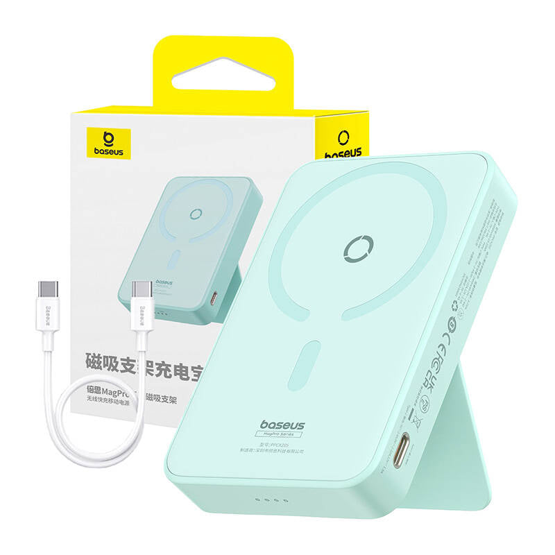 Spoljna bežična baterija Baseus MagPro PPCXZ05, 5000mAh, 20W, PD + FQI, 1 x QI - 1 x USB-C, Zelena P10064101333-00