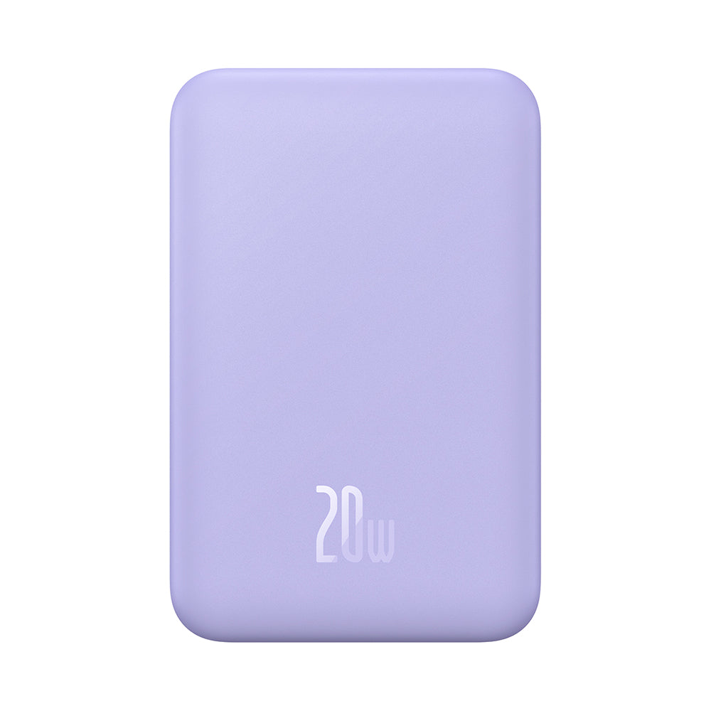 Spoljna Bežična Baterija Baseus Magnetic Mini, 20000mAh, 20W, PD + FQI, 1 x QI - 1 x USB-C, Ljubičasta PPCX150005