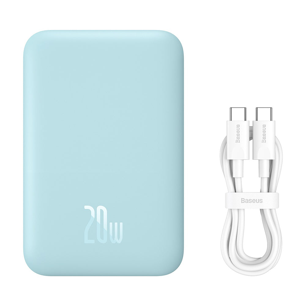 Spoljna bežična baterija Baseus Mini Air, 6000mAh, 20W, PD + FQI, 1 x QI - 1 x USB-C, Plava P10059002313-00