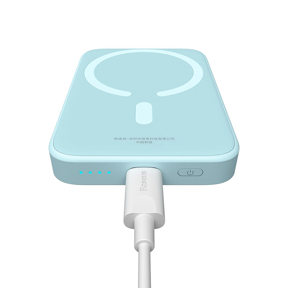 Spoljna bežična baterija Baseus Mini Air, 6000mAh, 20W, PD + FQI, 1 x QI - 1 x USB-C, Plava P10059002313-00