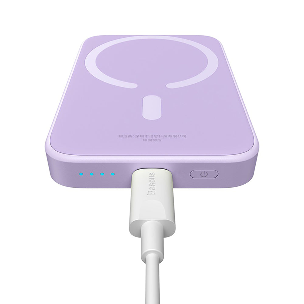 Spoljna bežična baterija Baseus Mini Air, 6000mAh, 20W, PD + FQI, 1 x QI - 1 x USB-C, Ljubičasta P10059002513-00