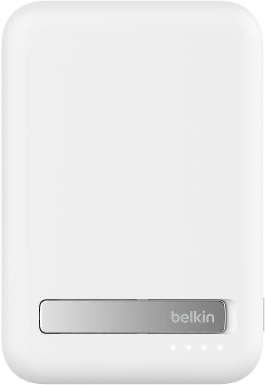Bežična Eksterna Baterija Belkin BoostCharge Pro sa Postoljem, 10000mAh, 15W, FQI, 1 x QI - 1 x USB-C, Bela BPD008btWH