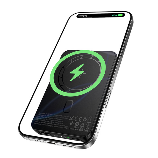 Spoljna bežična baterija Borofone BJ82 Dawn, 5000mAh, 10W, 1 x QI - 1 x USB-A, Crna