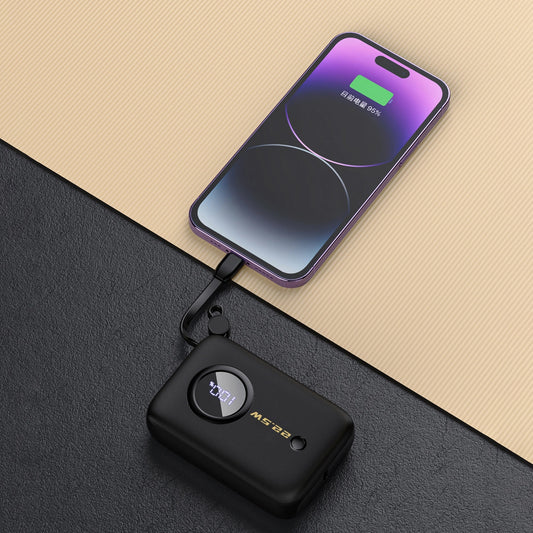 Eksterna baterija Dudao K14, 10000mAh, 22.5W, QC + PD, 1 x Lightning - 1 x USB-A - 2 x USB-C, Crna
