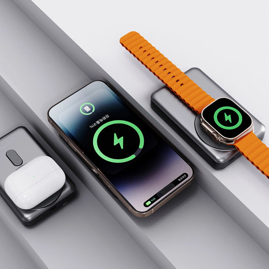 Spoljna Baterija Wireless Dudao K29, 10000mAh, 20W, PD + FQI, 1 x Lightning - 1 x QI - 1 x USB-C, Siva