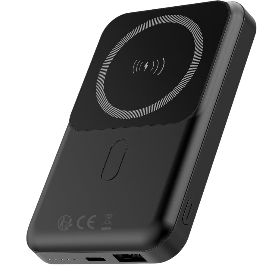 Eksterna Baterija Wireless Forever MATB-100, 10000mAh, 22.5W, QC + PD + FQI, 1 x QI - 1 x USB-A - 1 x USB-C, Crna