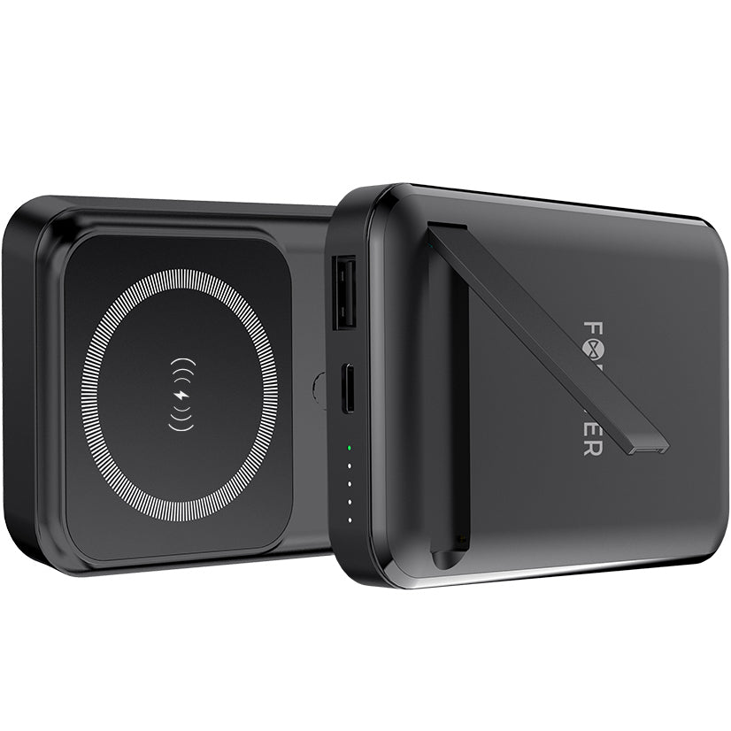 Eksterna Baterija Wireless Forever MATB-100, 10000mAh, 22.5W, QC + PD + FQI, 1 x QI - 1 x USB-A - 1 x USB-C, Crna