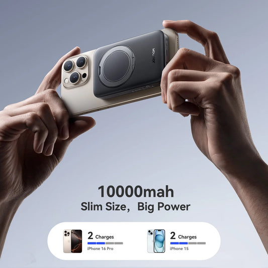 Spoljna bežična baterija Joyroom JR-PBM12, 10000mAh, 22.5W, QC + PD + FQI, 1 x QI - 1 x USB-A - 1 x USB-C, Crna