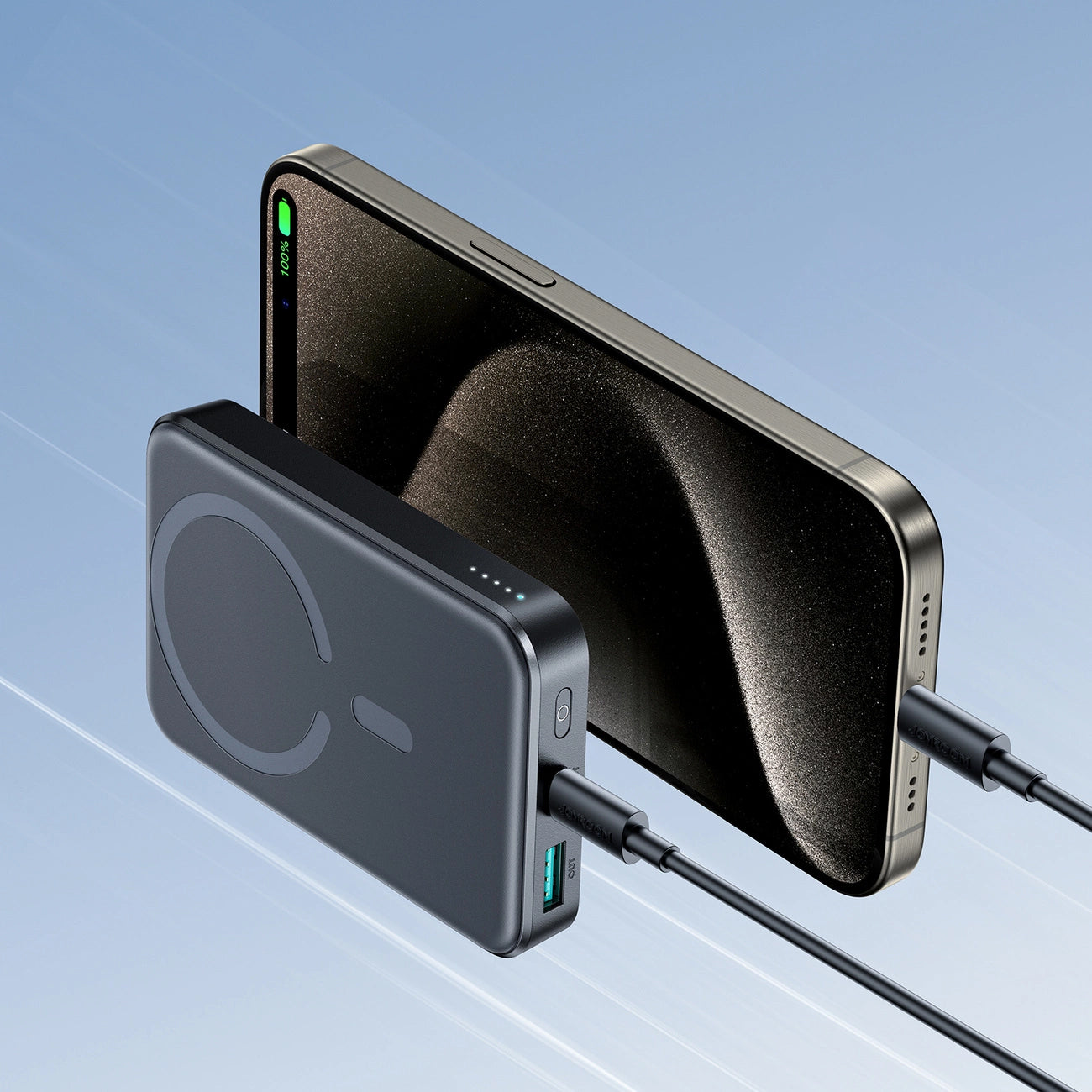 Spoljna Bežična Baterija Joyroom JR-W020, 10000mAh, 20W, QC + PD + FQI, 1 x QI - 1 x USB-A - 1 x USB-C, Crna