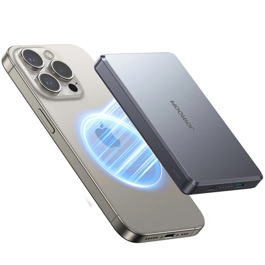 Spoljna baterija Wireless Joyroom JR-PBM08 Pro, 10000mAh, 20W, PD + FQI, 1 x QI - 1 x USB-C, Siva