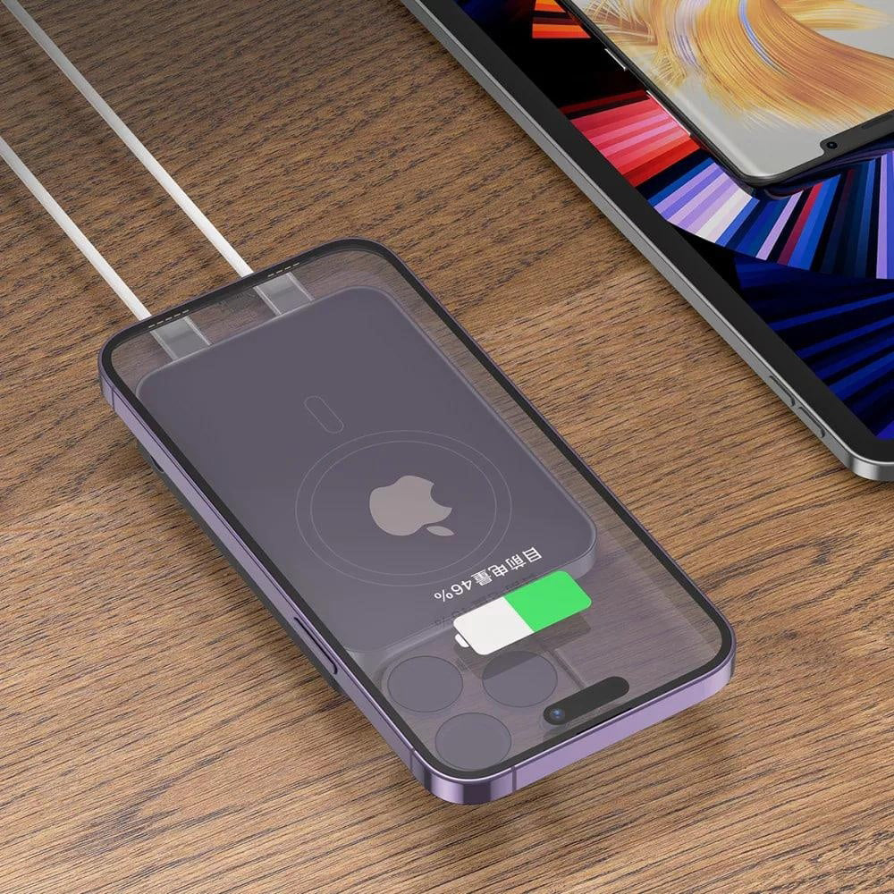Spoljna bežična baterija Proove Hoodman, 10000mAh, 20W, PD + FQI, 1 x QI - 1 x USB-C, Siva PBH120010003