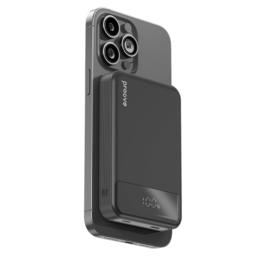Spoljna baterija Wireless Proove Hoodman, 10000mAh, 20W, PD + FQI, 1 x QI - 1 x USB-C, Crna PBH120010001