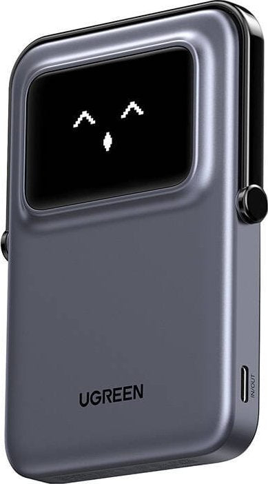 Spoljna baterija Wireless UGREEN PB571 Uno, 5000mAh, 20W, PD + FQI, 1 x QI - 1 x USB-C, Siva