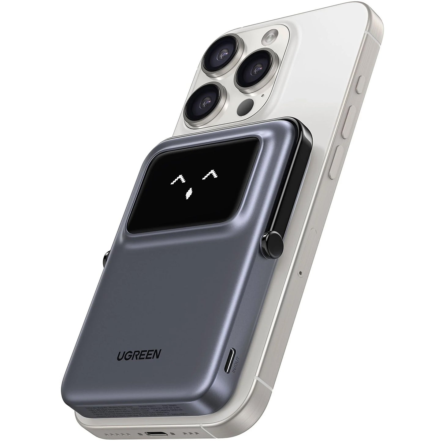 Spoljna baterija Wireless UGREEN PB571 Uno, 5000mAh, 20W, PD + FQI, 1 x QI - 1 x USB-C, Siva