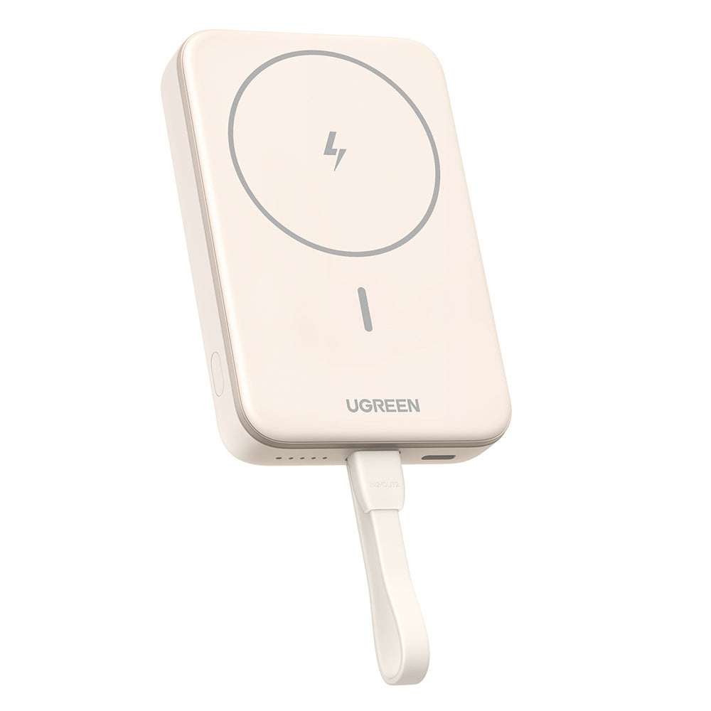 Spoljna bežična baterija UGREEN PB760, 10000mAh, 20W, PD + FQI, 1 x QI - 1 x USB-C, Bež