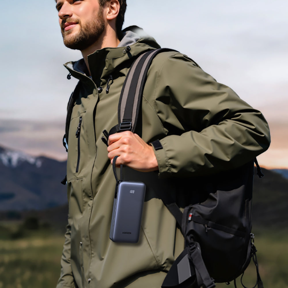 Spoljna baterija UGREEN PB536 (55988B), 20000mAh, 45W, QC + PD, 1 x USB-A - 2 x USB-C, Siva