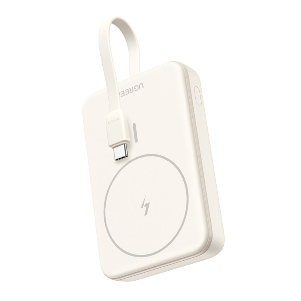 Spoljna bežična baterija UGREEN PB760, 10000mAh, 20W, PD + FQI, 1 x QI - 1 x USB-C, Bež