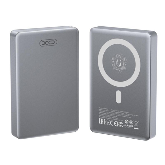 Bežična eksterna baterija XO Design PR294, 10000mAh, 20W, PD + FQI, 1 x QI - 1 x USB-C, Siva
