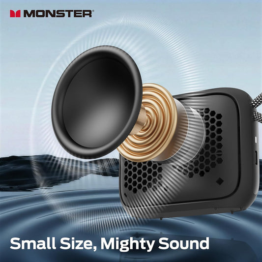 Prenosivi Bluetooth zvučnik Monster S520, 5W, TWS, RGB, Vodootporan, Crna