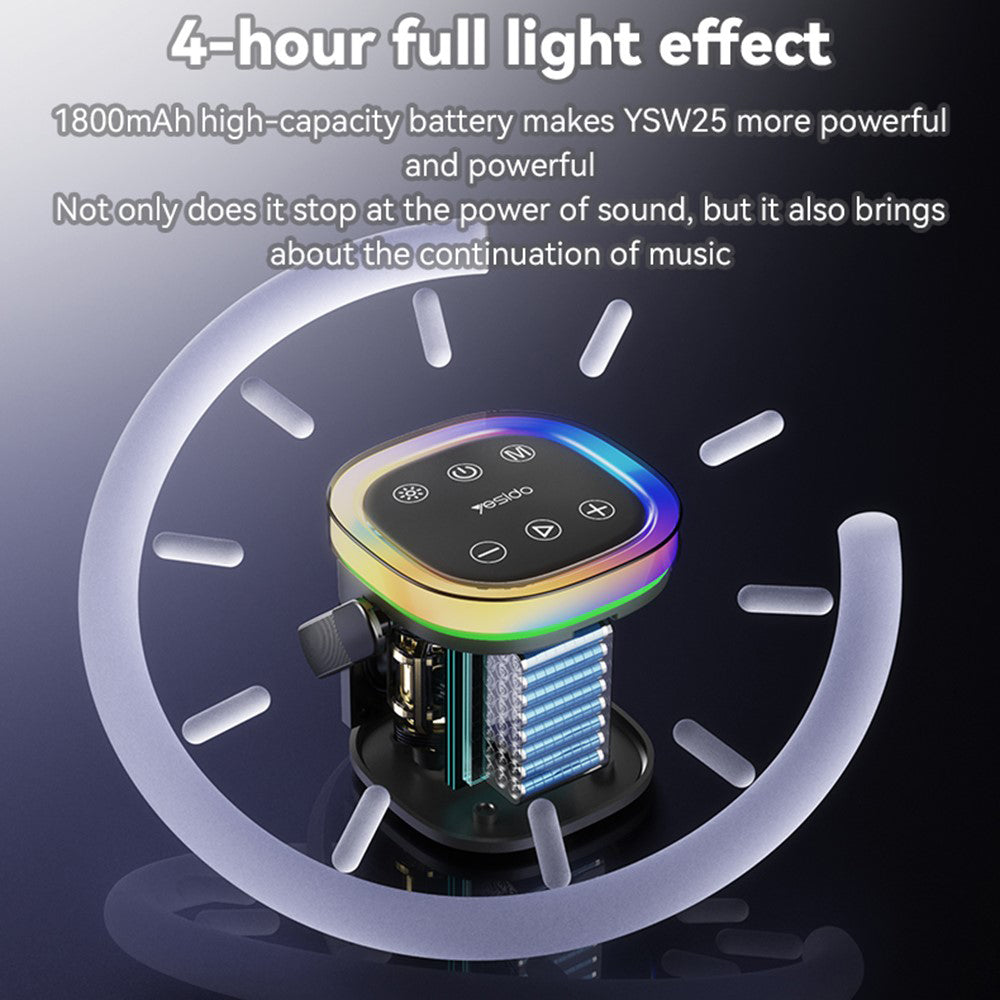 Prenosivi Bluetooth zvučnik Yesido YSW25, 5W, RGB, Crni