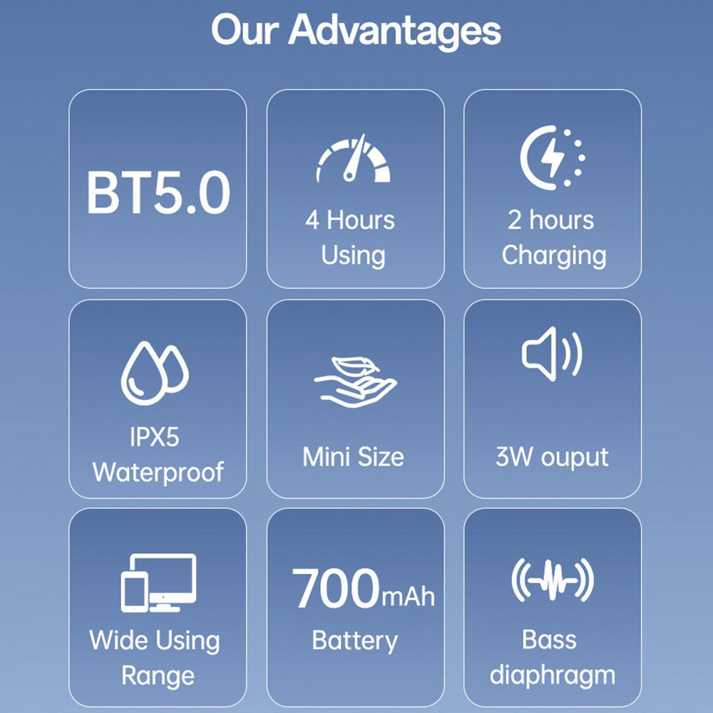 Bluetooth zvučnik Yesido YSW30, 3W, Vodootporan, Crna