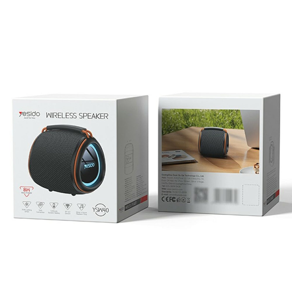 Prenosivi Bluetooth Zvučnik Yesido YSW40, 8W, RGB, Crni