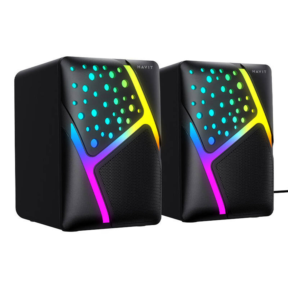 Gaming zvučnici HAVIT SK763, 2 x 3W, RGB, USB-A, Crni