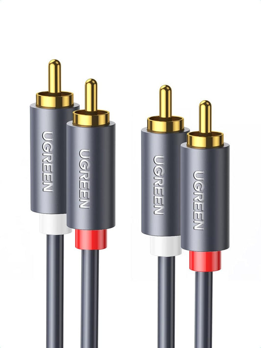 Audio kabl 2 x RCA - 2 x RCA UGREEN AV104, 1.5m, Sivi