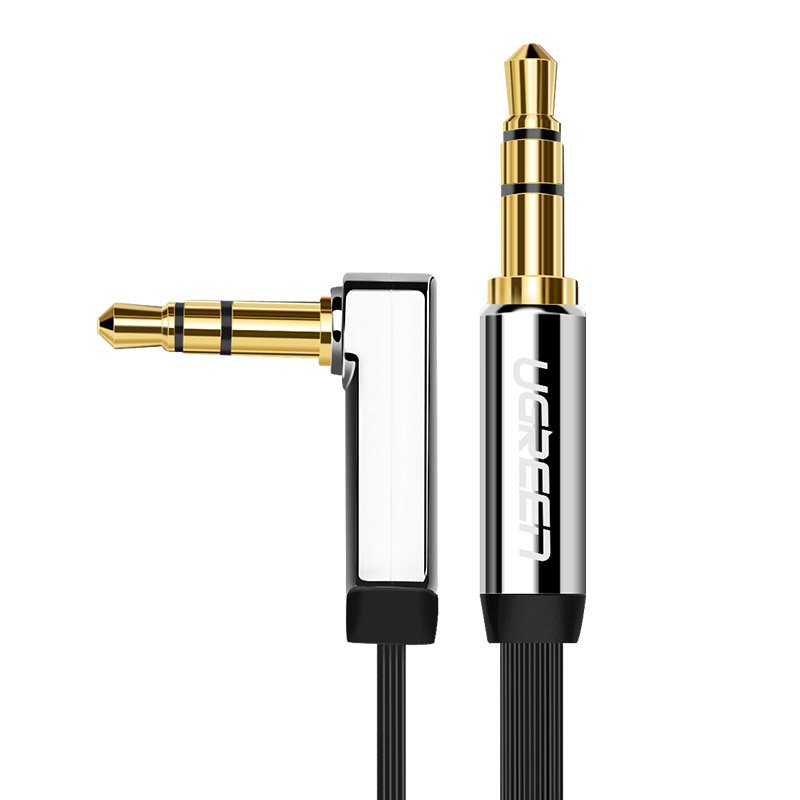 Audio kabl 3.5mm - 3.5mm UGREEN AV112 Angled, 1m, Crni