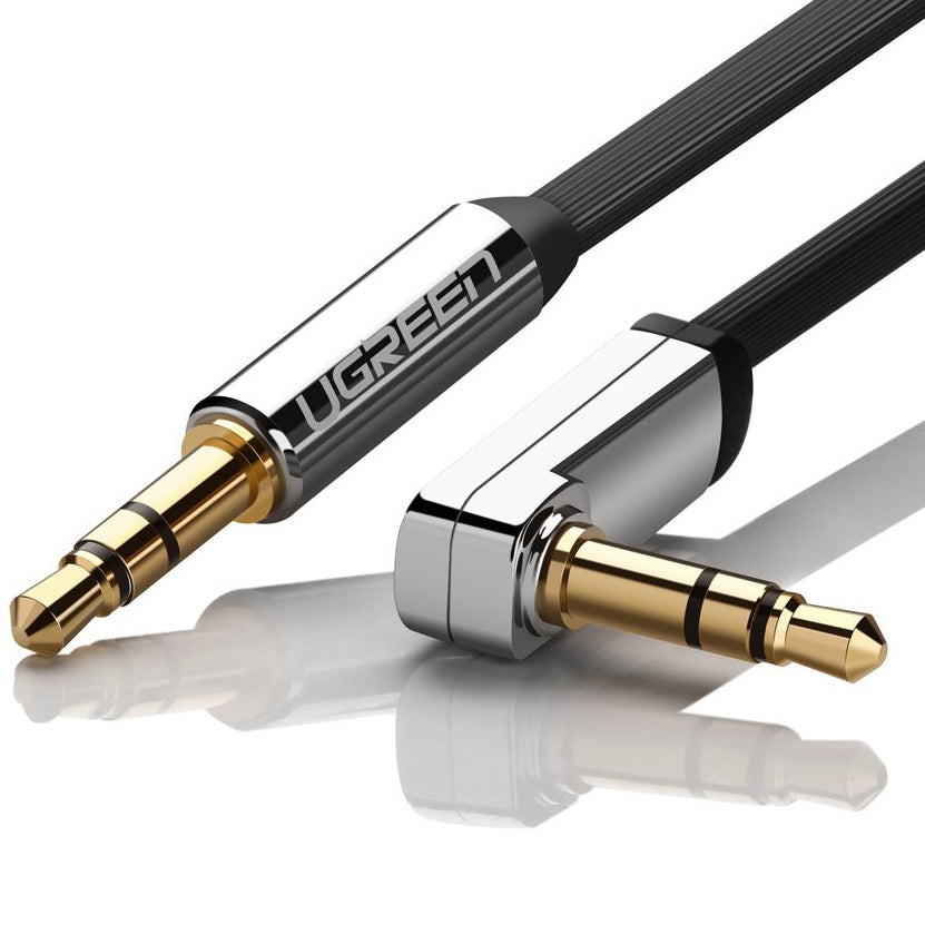 Audio kabl 3.5mm - 3.5mm UGREEN AV112 Angled, 1m, Crni