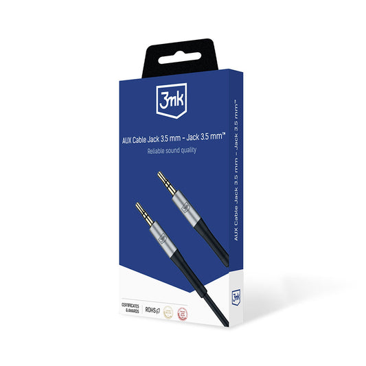 Audio kabl 3.5mm - 3.5mm 3MK, 1m, Crni