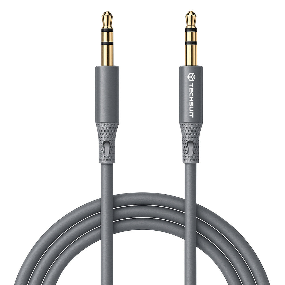 Audio kabl 3.5mm - 3.5mm Techsuit AC3 SoundFlex, 1m, Sivi