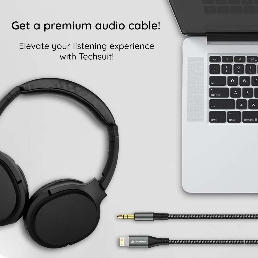 Kabl za Audio Lightning - 3.5mm Techsuit AC17 NexaSound, 1m, Sivi