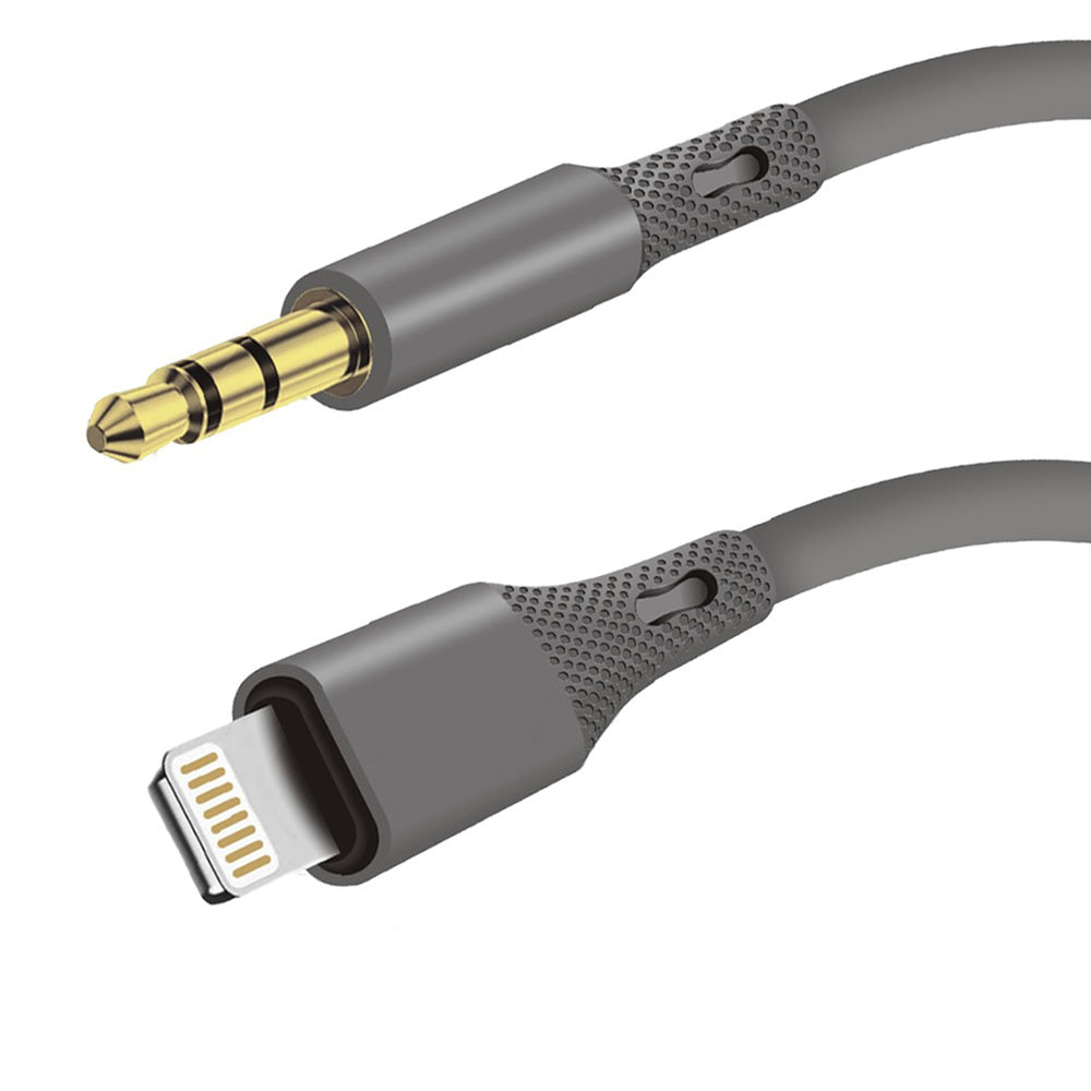 Audio kabl Lightning - 3.5mm Techsuit AC5 SoundFlex, 1m, Sivi