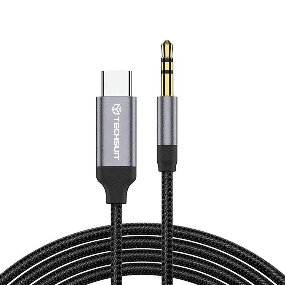 Audio kabl USB-C - 3.5mm Techsuit AC11 FuseXound, 0.5m, Sivi
