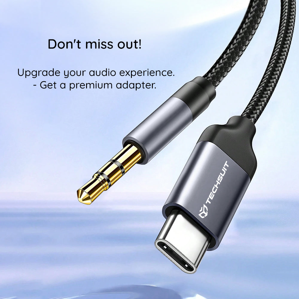 Audio kabl USB-C - 3.5mm Techsuit AC11 FuseXound, 0.5m, Sivi