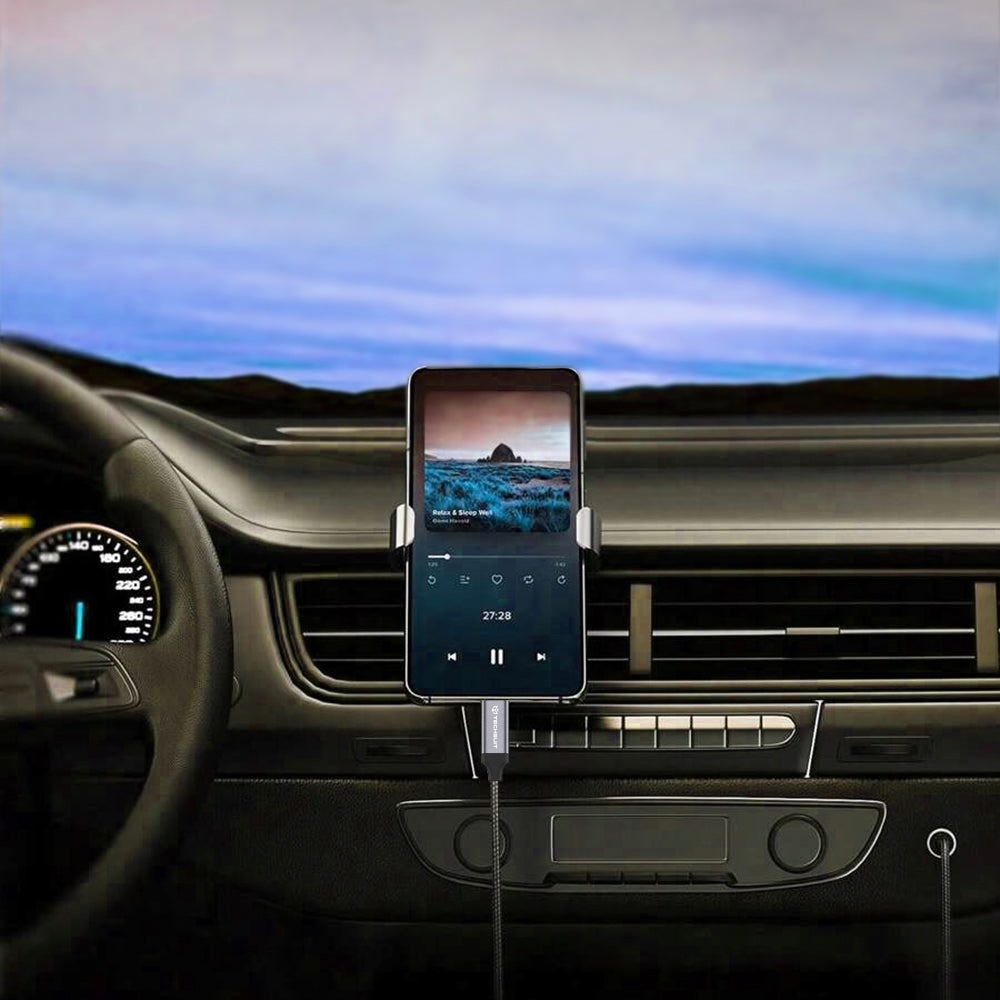 Audio kabl USB-C - 3.5mm Techsuit AC11 FuseXound, 0.5m, Sivi