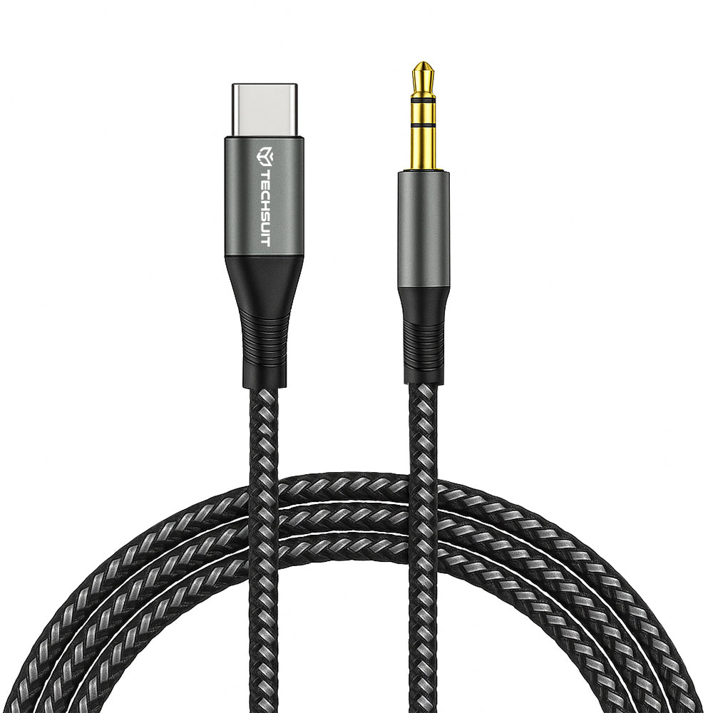 Audio kabl USB-C - 3.5mm Techsuit AC16 NexaSound, 1m, Sivi