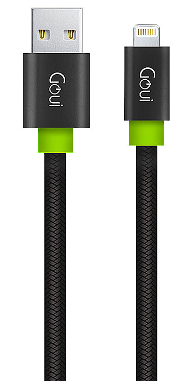 Kabl za Prenos Podataka i Punjenje USB-A - Lightning Goui Fashion Flat, 18W, 1m, Crni G-LC8PINFBF-K