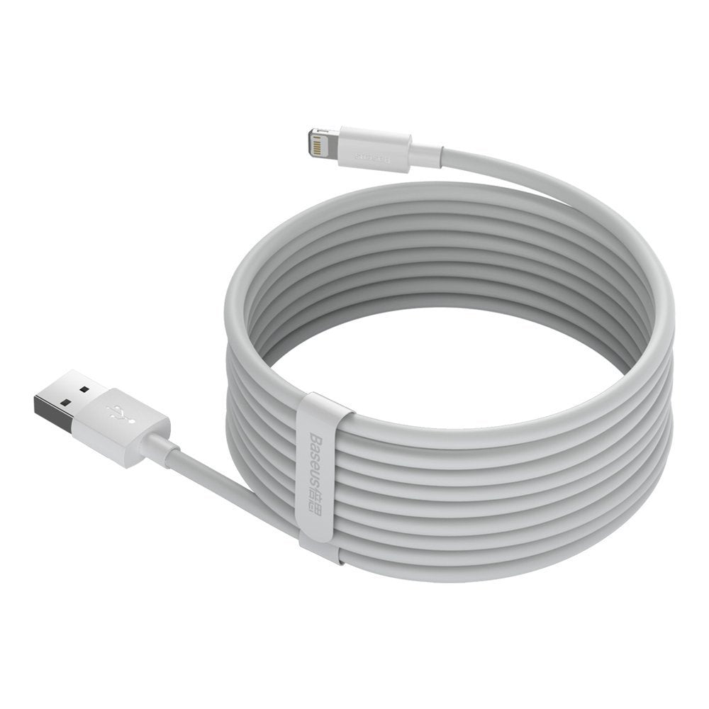 Kabl za podatke i punjenje USB-A - Lightning Baseus Simple Wisdom, 18W, 1.5m, Set 2 komada, Beli TZCALZJ-02