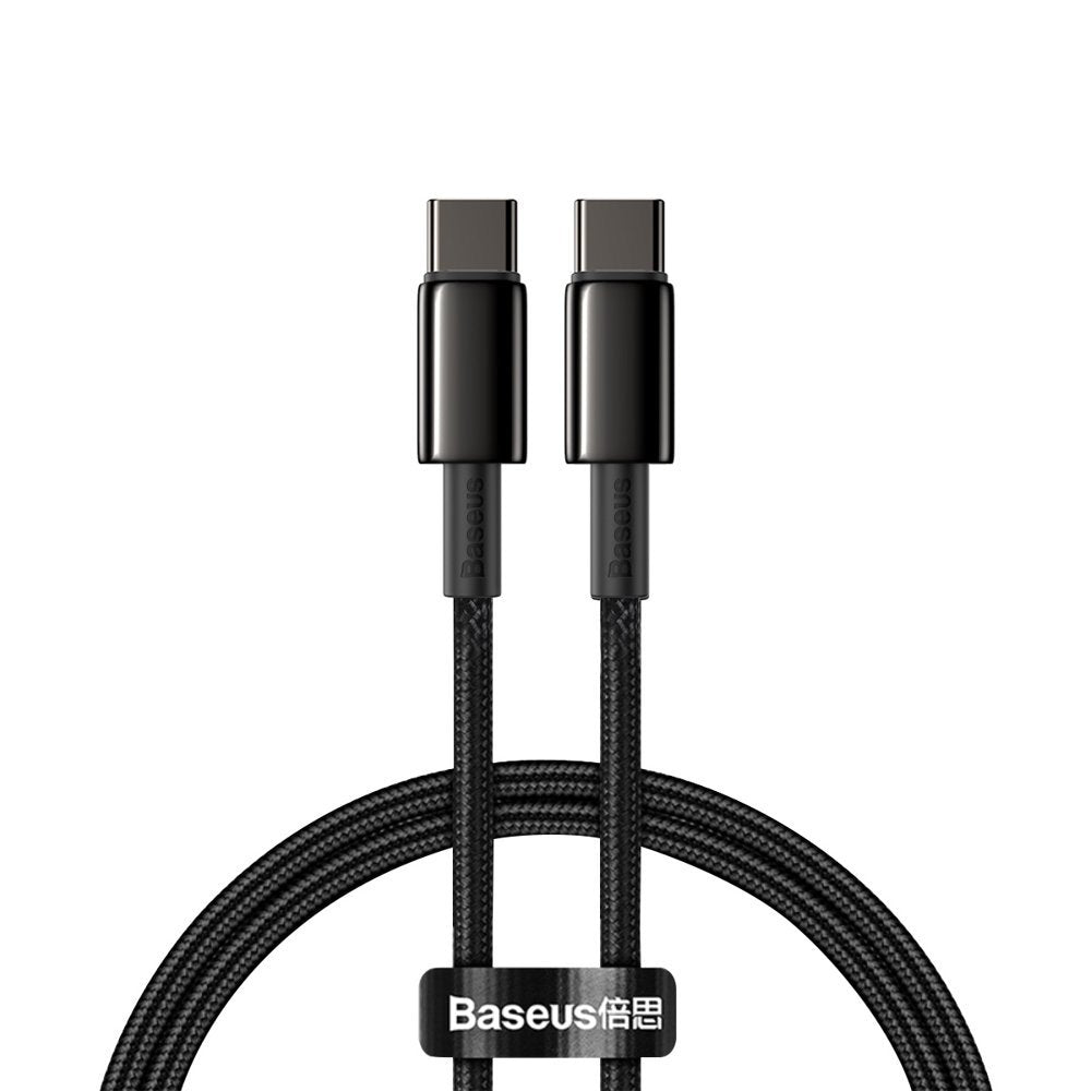 Kabl za Prenos Podataka i Punjenje USB-C - USB-C Baseus Tungsten Gold, 100W, 1m, Crni CATWJ-01