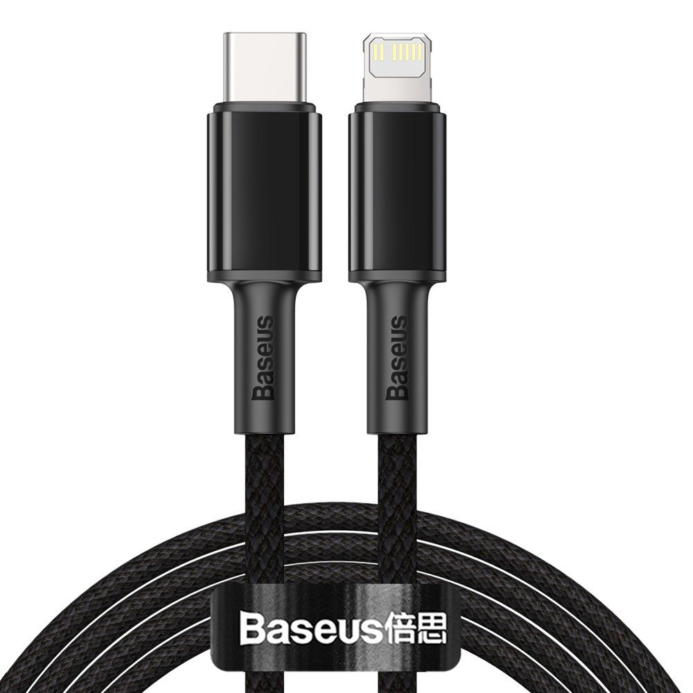 Kabl za prenos podataka i punjenje USB-C - Lightning Baseus High Density Braided, 20W, 2m, Crni CATLGD-A01