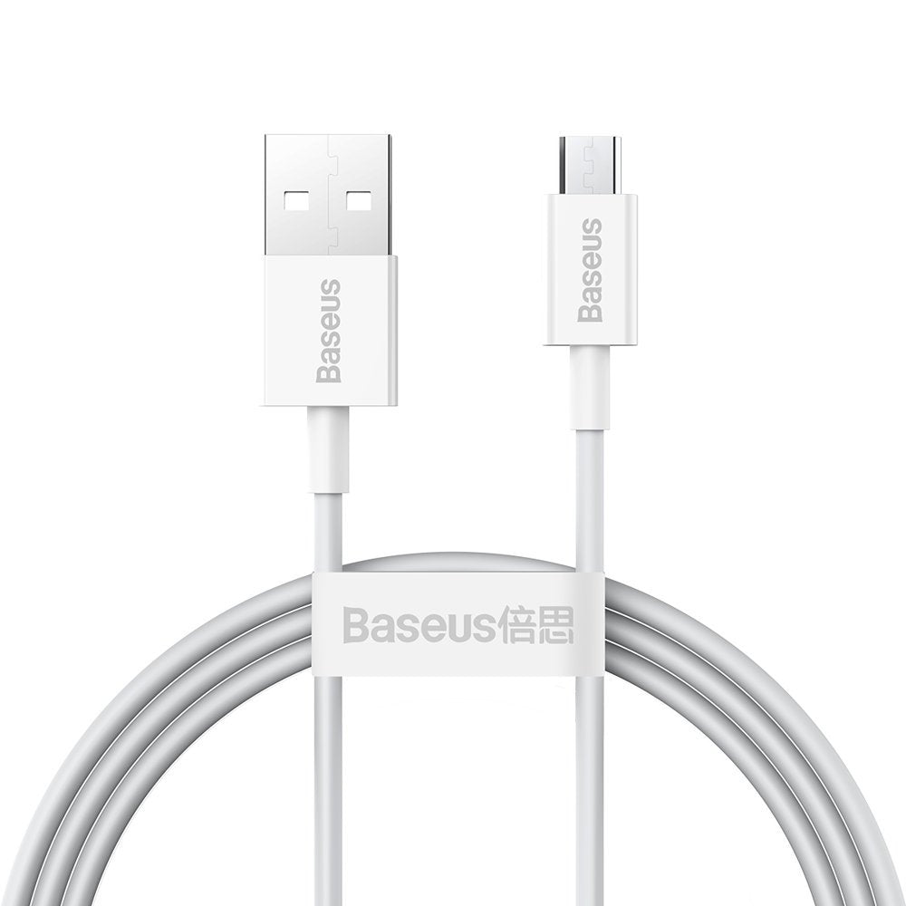 Kabl za prenos podataka i punjenje USB-A - microUSB Baseus Superior Series, 18W, 2m, Beli CAMYS-A02