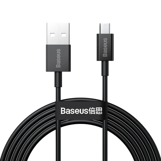 Kabl za Prenos Podataka i Punjenje USB-A - microUSB Baseus Superior Series, 18W, 2m, Crni CAMYS-A01