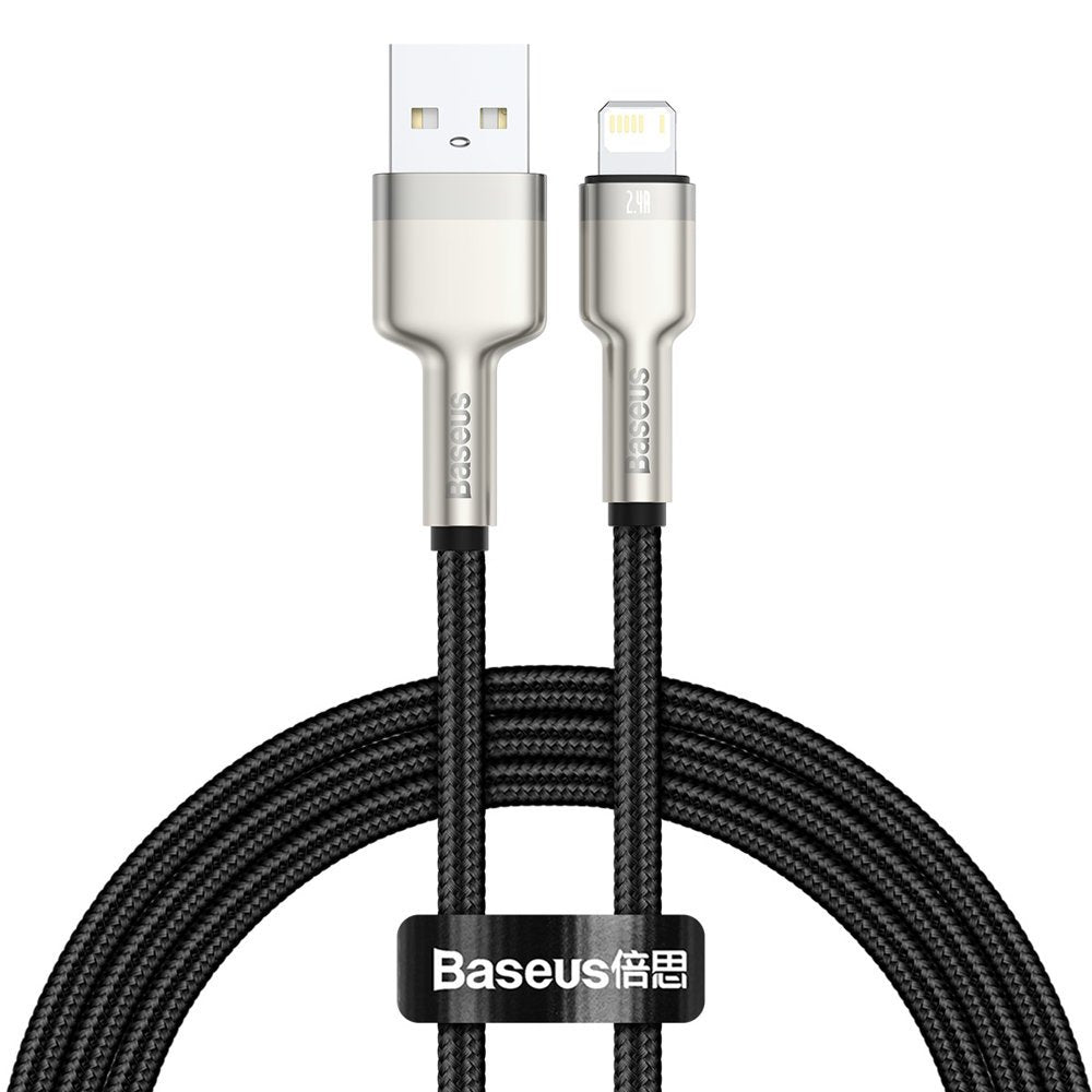 USB-A - Lightning kabl za prenos podataka i punjenje Baseus Cafule Metal Series, 18W, 1m, Crni CALJK-A01