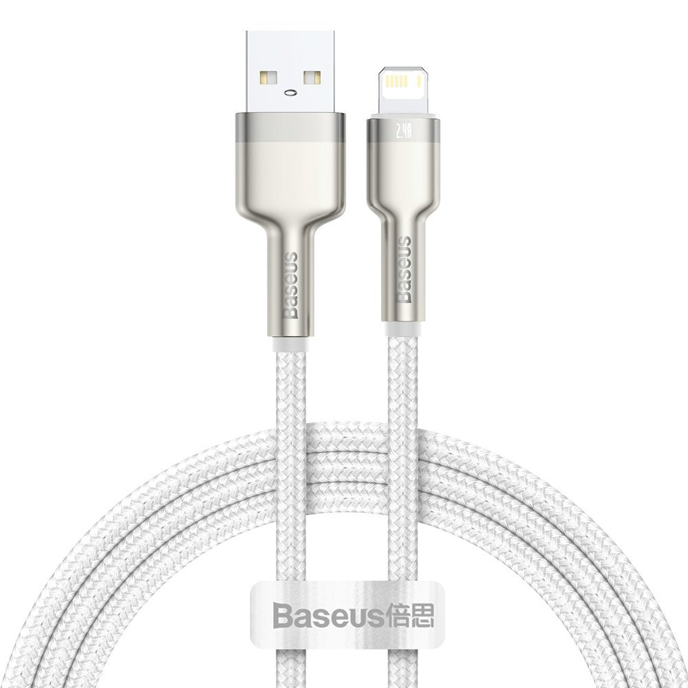 Kabl za Prenos Podataka i Punjenje USB-A - Lightning Baseus Cafule Metal Series, 18W, 1m, Beli CALJK-A02