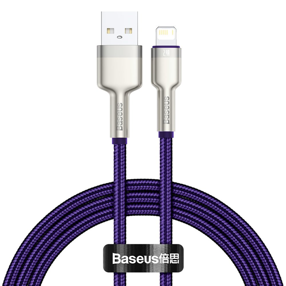 Kabl za prenos podataka i punjenje USB-A - Lightning Baseus Cafule Metal Series, 18W, 1m, Ljubičasti CALJK-A05